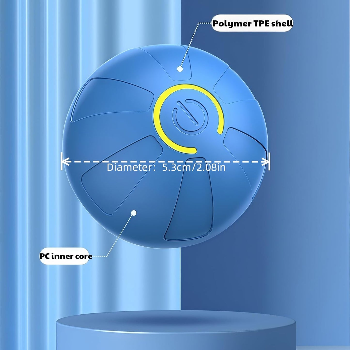 Smart Interactive Dog Toy Ball – USB Rechargeable, Automatic Bouncing & Shaking for Small to Large Dogs (Blue