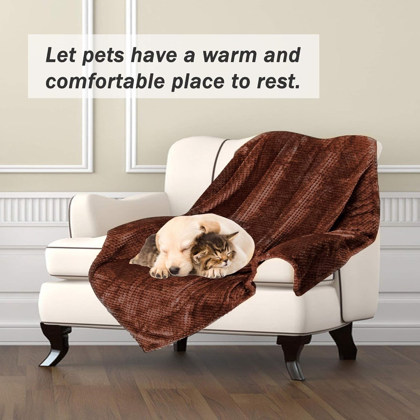 Premium Soft Dog Blanket – Plush Fleece Throw for Puppy & Dogs (S-XL), Reversible & Warm for Bed, Couch & Travel