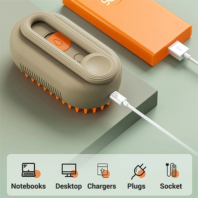 Dog Steam Grooming Brush β 3-in-1 Clean & De-Shed (USA)