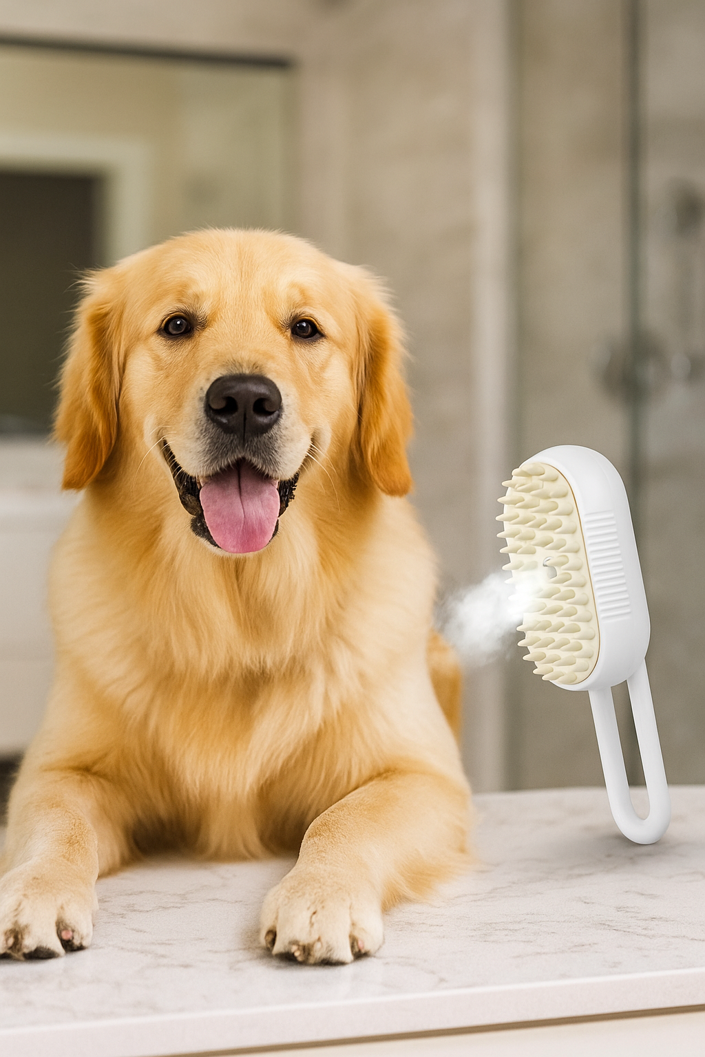 Dog Steam Grooming Brush – 3-in-1 Clean & De-Shed (USA)