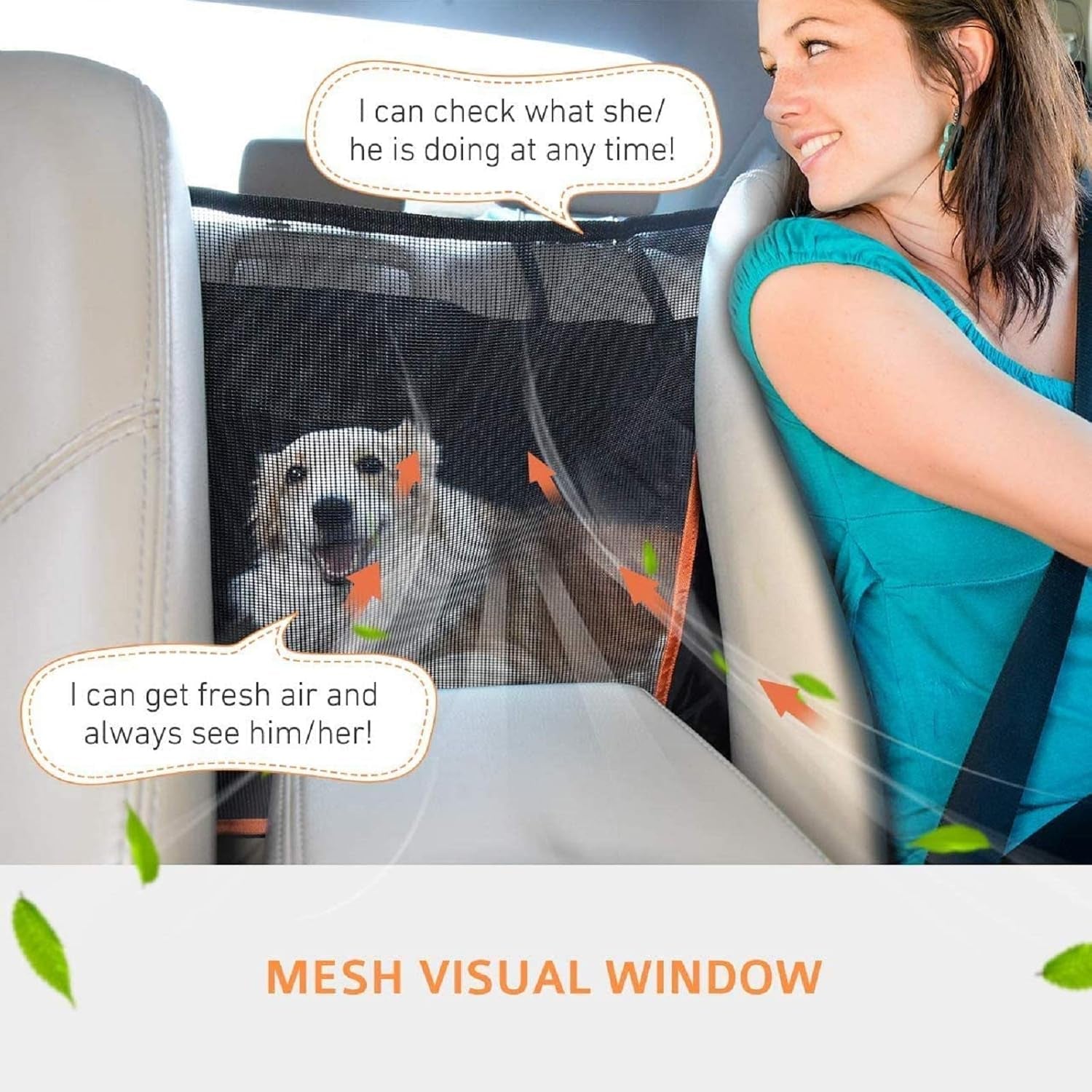 Premium Waterproof Dog Car Hammock with Mesh Window & Seat Belt – Fits Cars, SUVs & Trucks