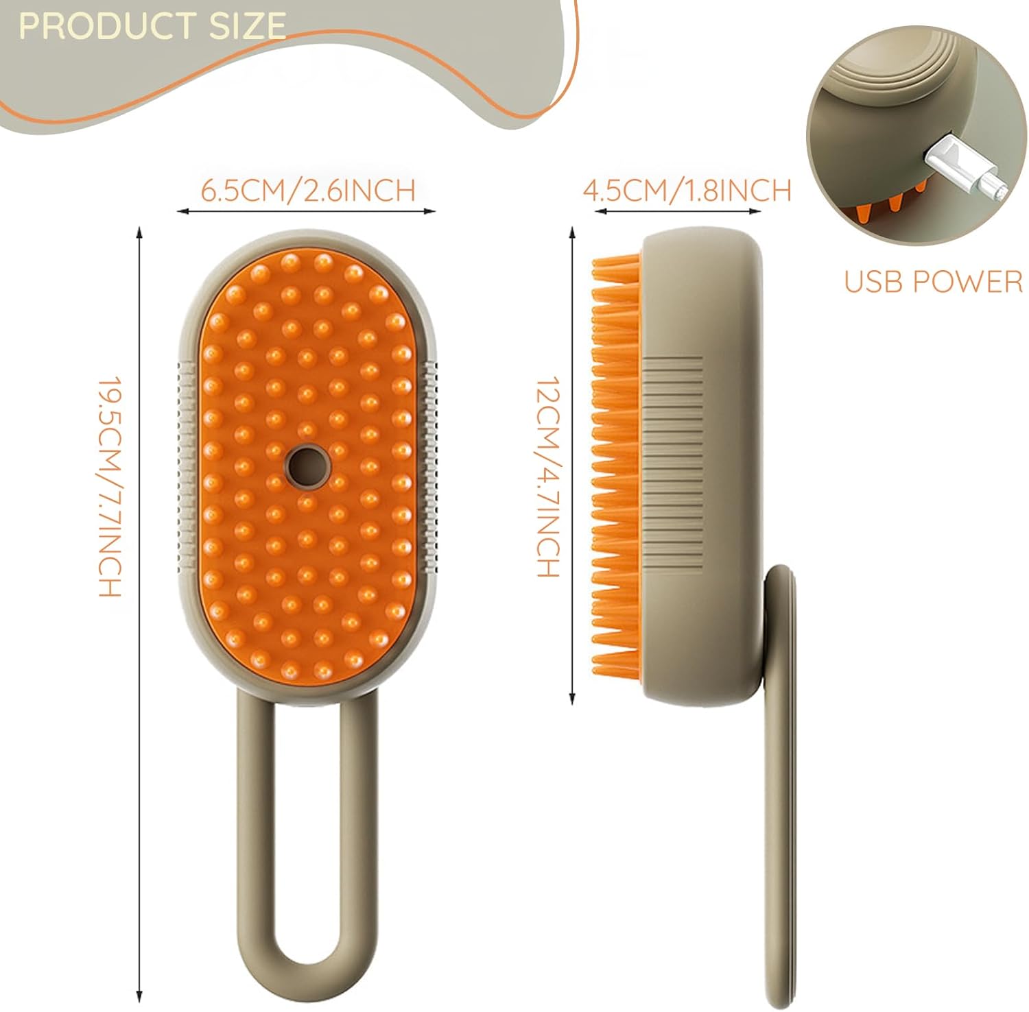 Innovative 3-in-1 Dog/Cat Steam Brush – Patent-Protected Grooming & Detangling Comb for Cats & Dogs - 360 degree rotating arm