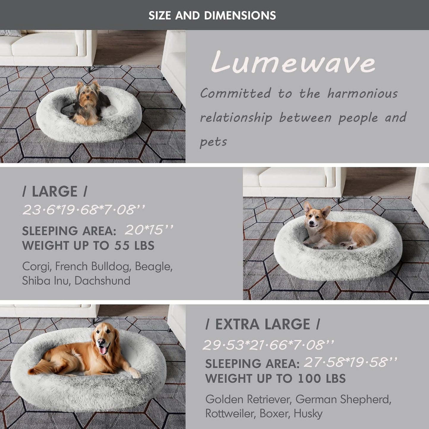  Lumewave Calming Donut Dog Bed