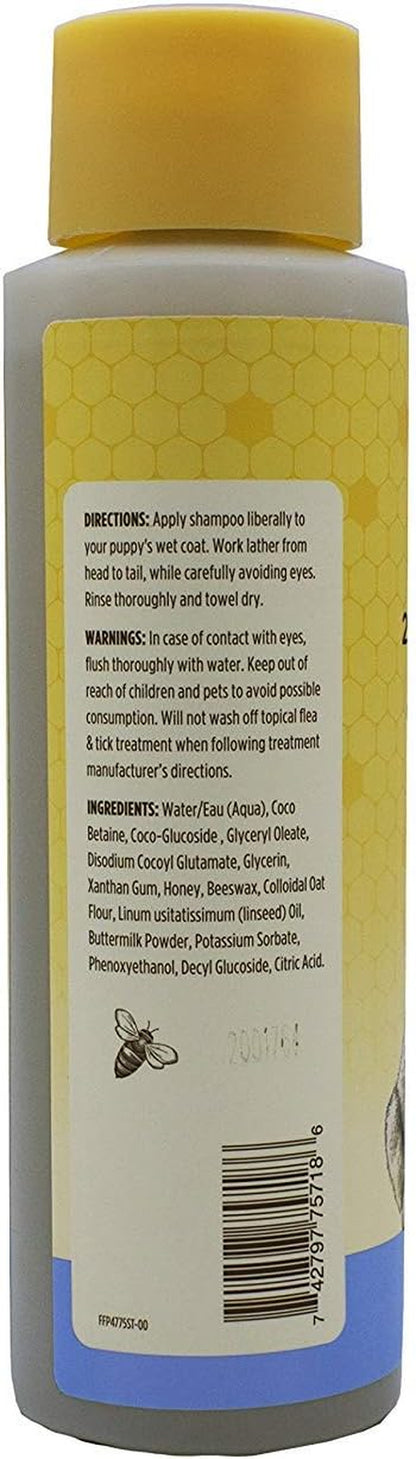 Puppies Natural Tearless 2 in 1 Shampoo and Conditioner | Made with Buttermilk and Linseed Oil | Best Tearless Puppy Shampoo for Gentle Skin and Coat | Made in USA, 16 Oz