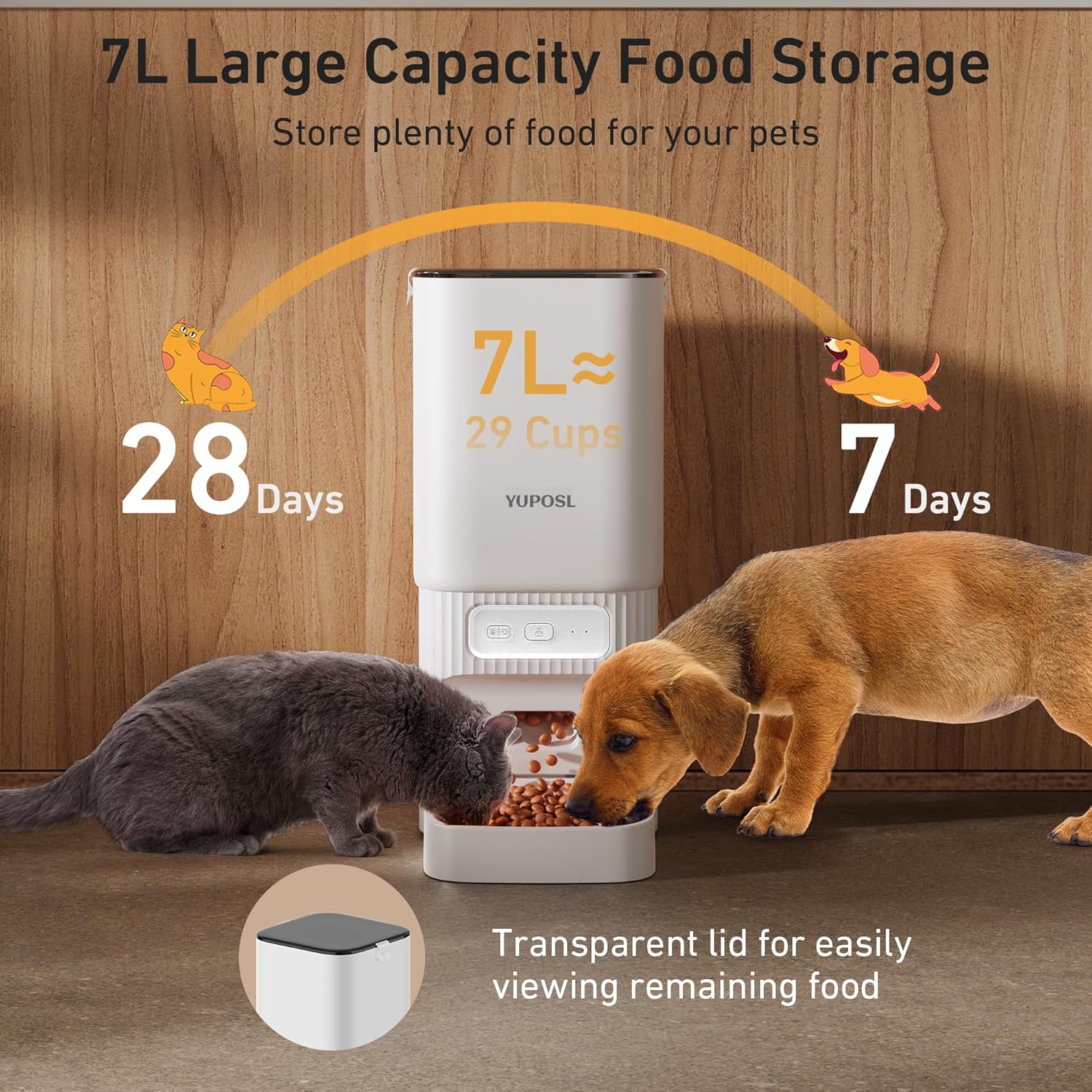 Yuposl 5G WiFi Automatic 7L Dog Feeder