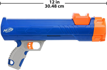 12In Blaster W/O Ball Clip 3 2In Squeak Tennis Balls - Opaque Blue/Orange/Gray and Orange and Blue and Green