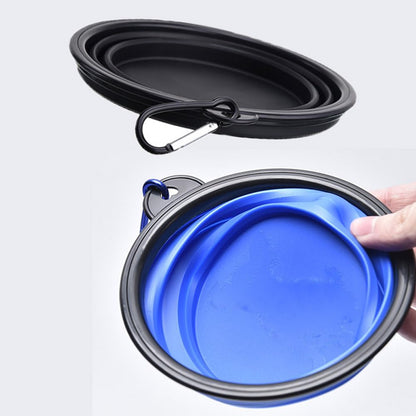 4 Pack Collapsible Dog Bowl, Portable Pet Feeding Watering Dish, Perfect for Walking, Hiking, Traveling, Indoor/Outdoor Use, Black, Green, Blue, Pink