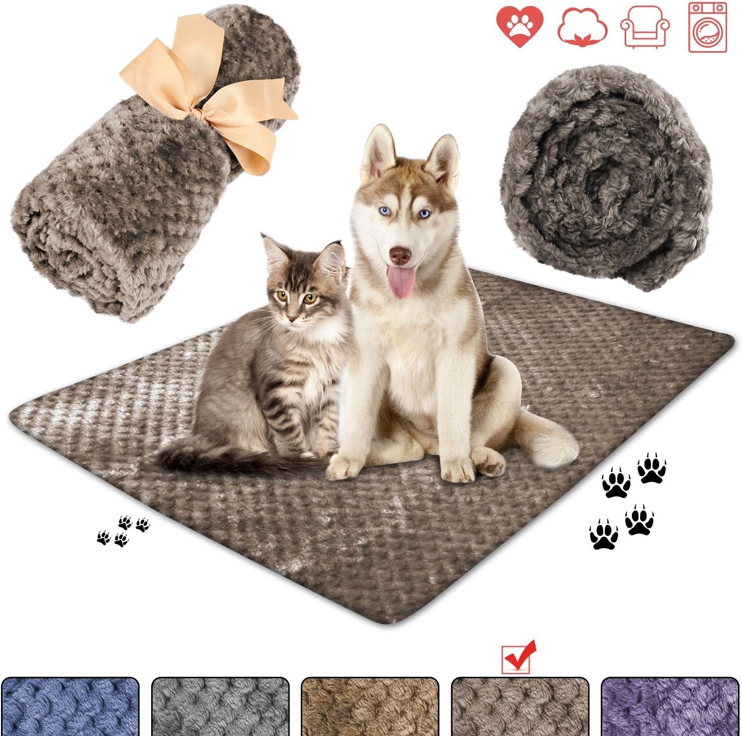 Premium Soft Dog Blanket – Plush Fleece Throw for Puppy & Dogs (S-XL), Reversible & Warm for Bed, Couch & Travel