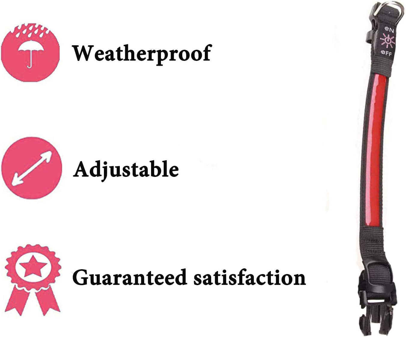 LED Light-Up Dog Collar – USB Rechargeable, Waterproof & 3 Glow Modes for Night Safety